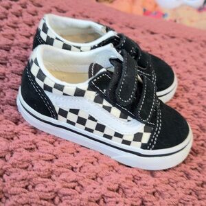 Vans Black and White Checkered Kids Sneakers